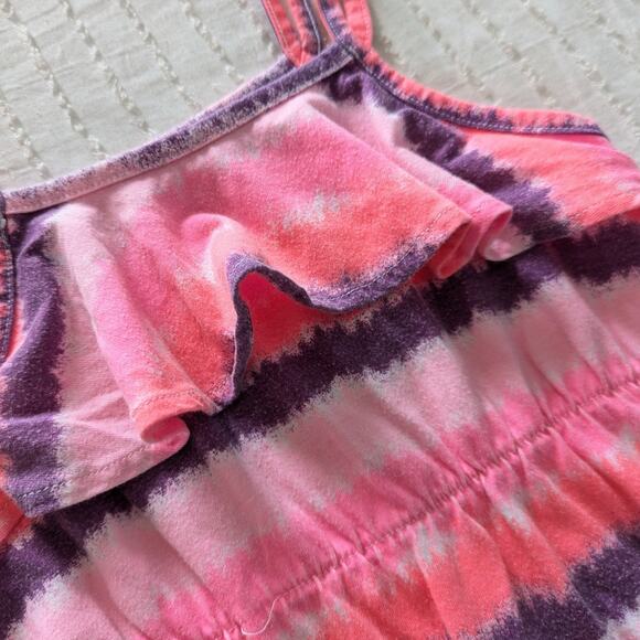 Girls Summer Sundress Set Yellow Floral & Pink Purple Tie Dye size 5 - Picture 6 of 8